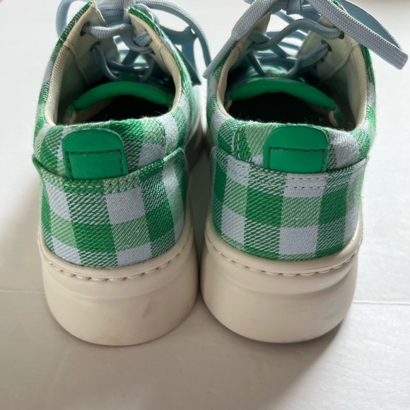Camper Gingham Check Print Sneakers Size 37 Green Blue - Picture 3 of 9